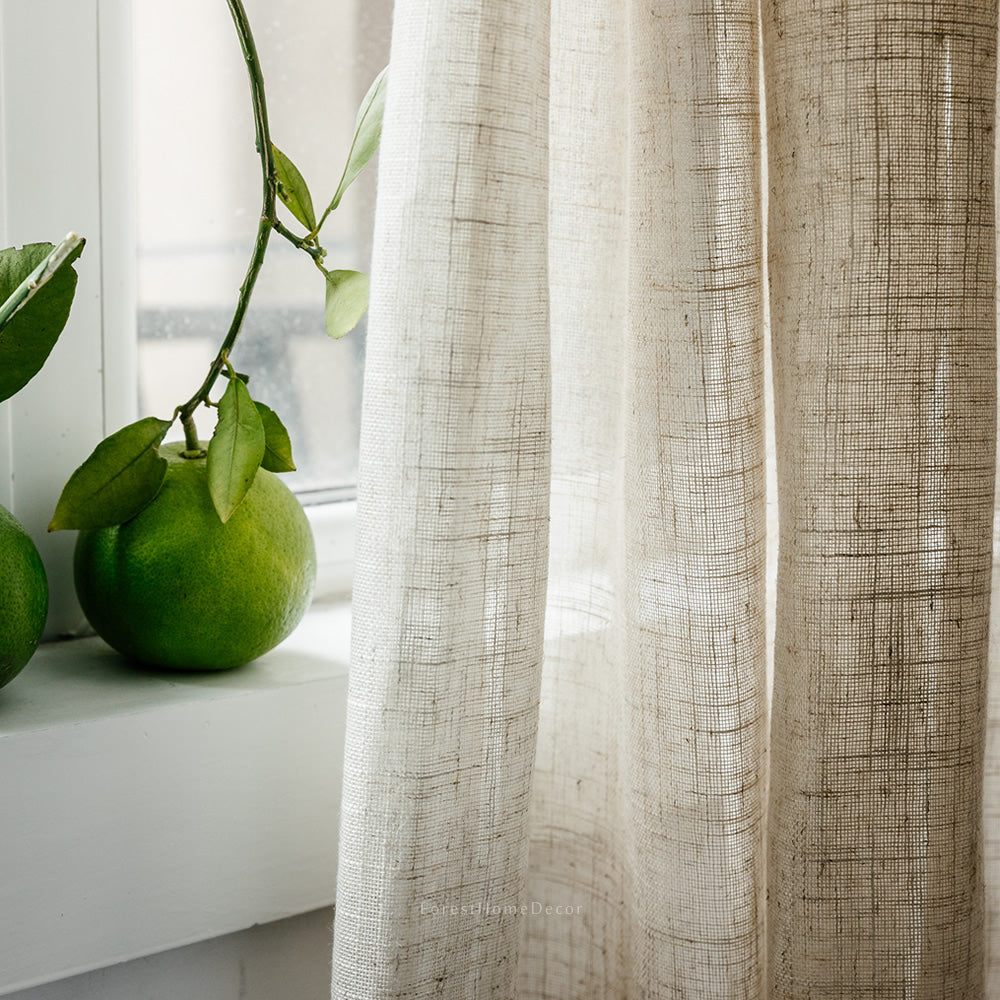 Yellow Linen Sheer Curtains