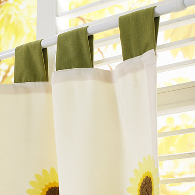 Valance Light Yellow Sunflower Window Kitchen Curtains