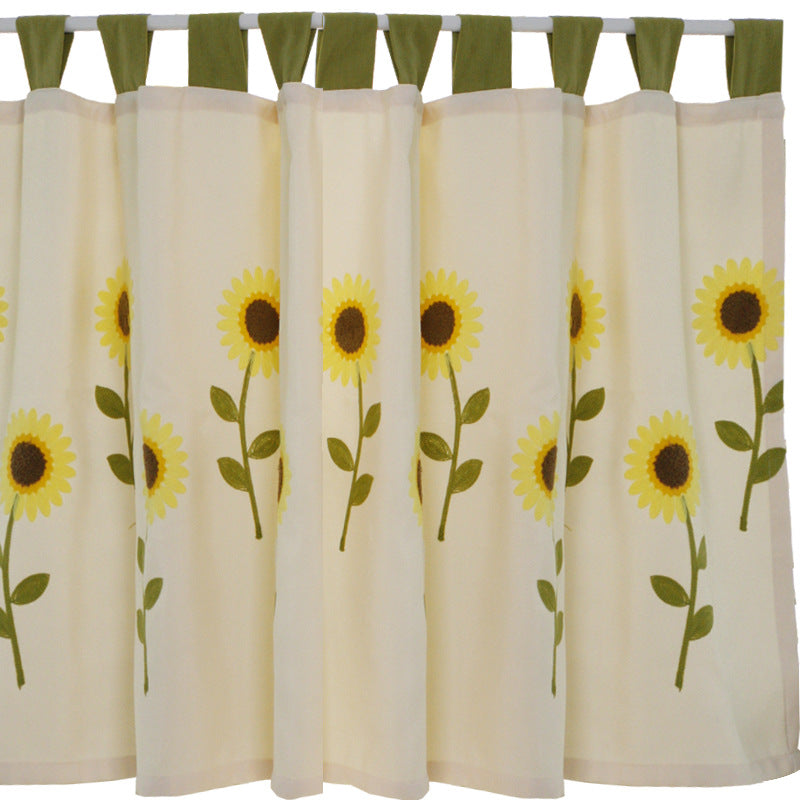 Valance Light Yellow Sunflower Window Kitchen Curtains