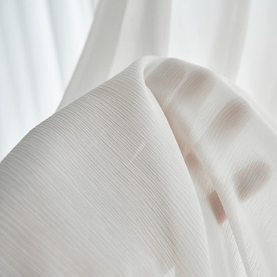 White Sheer Curtains 3D Small Folds